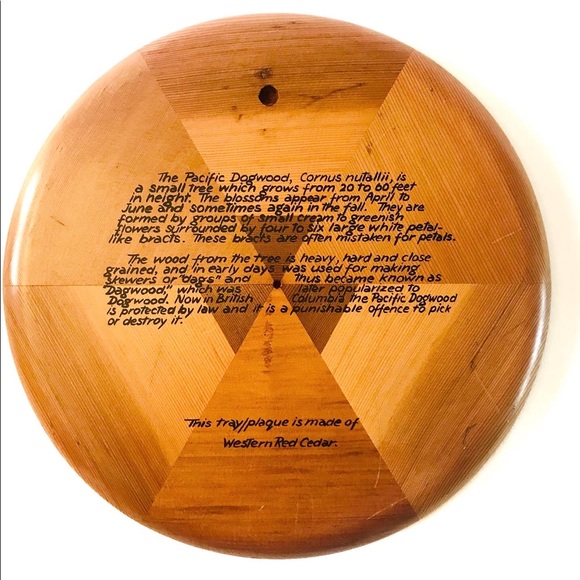 Midcentury handcrafted Dogwood plaque - Picture 5 of 7